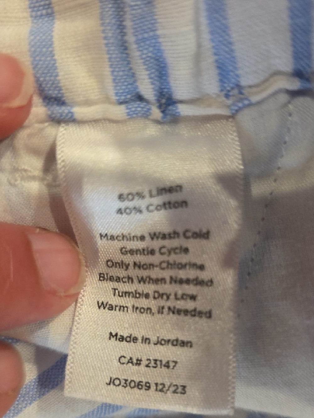Talbots Blue and White Striped Elastic Waist Shorts - Picture 3 of 4